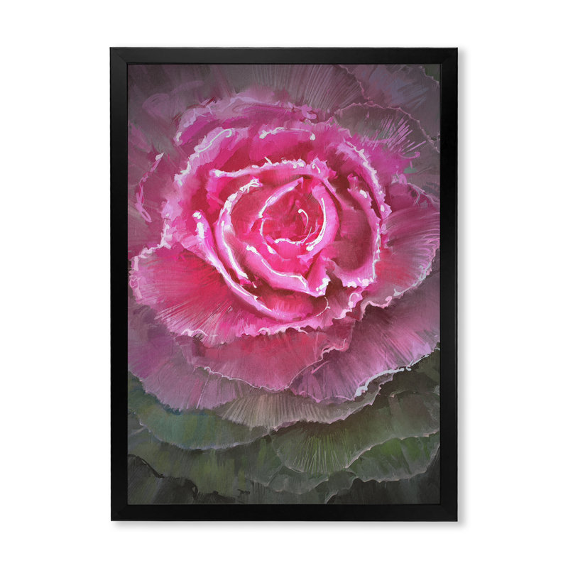 Floraison de choux - Reproduction de photo sur toile, Cadre noir, H 20 po x l 12 po x P 1 po