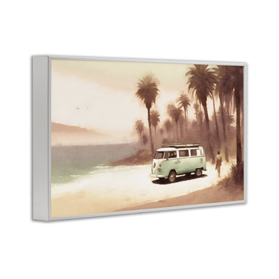  Peaceful Beach Travel Van Giclee Art by Noah Bay