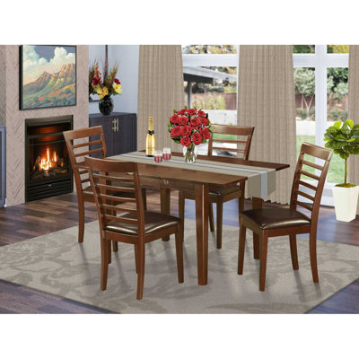 Agesilao Solid Wood Top Four Leg Dining Set