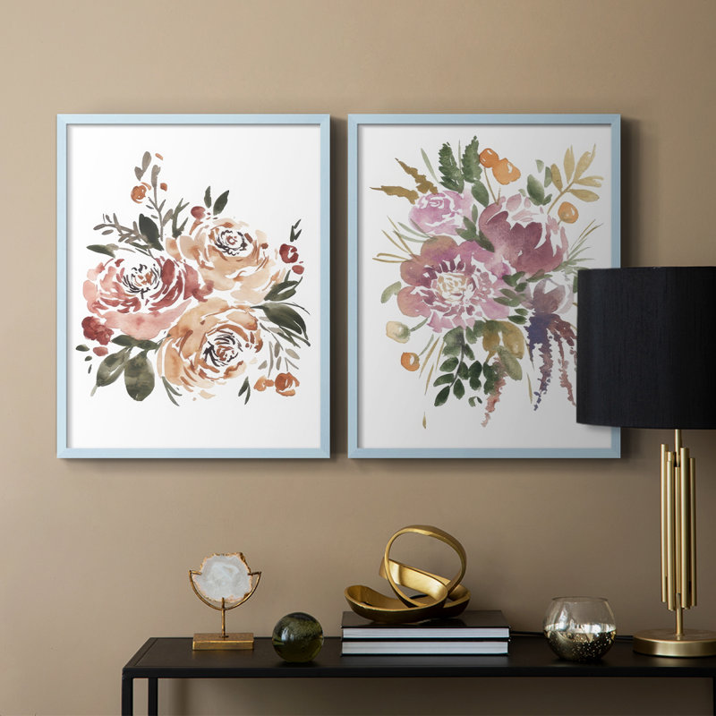 «Spring Fling Bouquet I», reproduction encadrée de qualité supérieure - prête à être accrochée - aucun clou requis - aucun clou requis