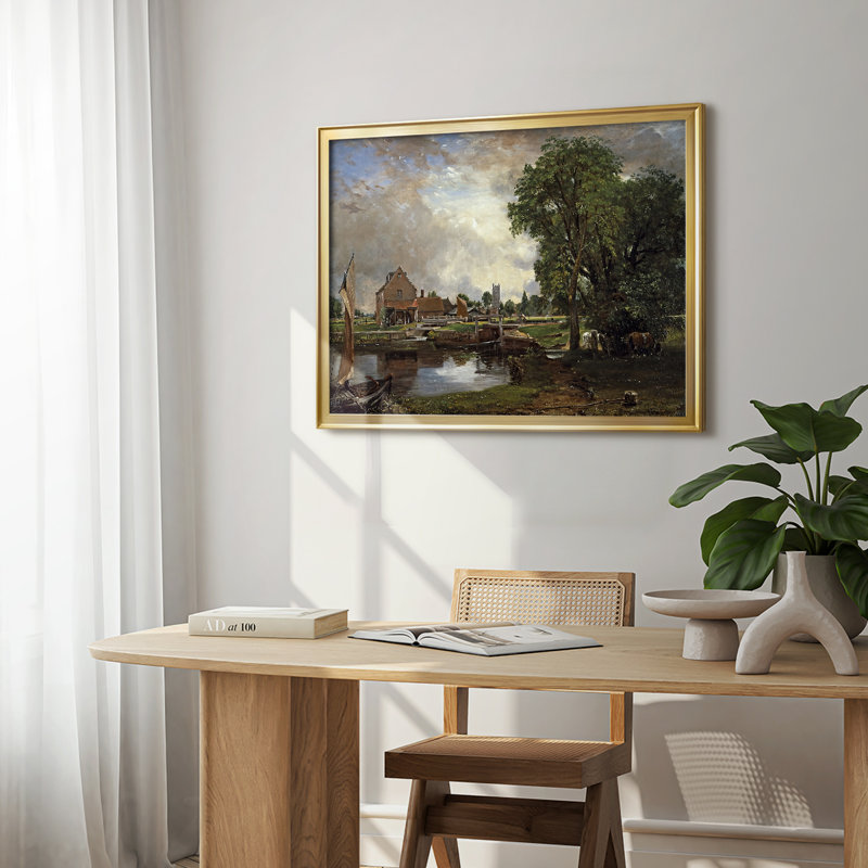 Flatford Mill (scène sur une rivière navigable) - John Constable - Toile tendue avec châssis, 1816-1817, 22,5 x 30,5, Doré