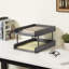 Solid Wood 2 Tier Office Desktop File Organiser