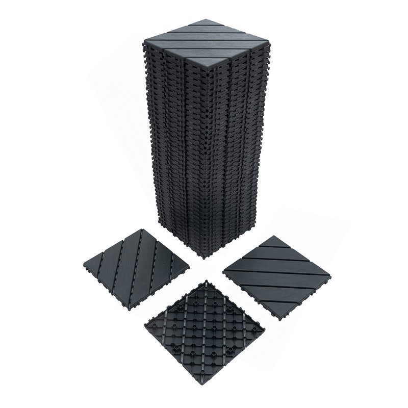 Carreaux de terrasse en plastique emboîtables, paquet de 44 tuiles de patio, 12 po x 12 po, imperméable à l'eau pour utilisation extérieure, tuiles de patio pour terrasse de piscine