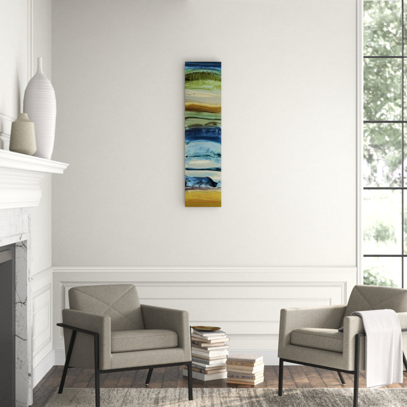 Stratum IV Print by Sonia Noir, Encaustic Gel - Horizontal, 48" H x 12" W x 1.5" D