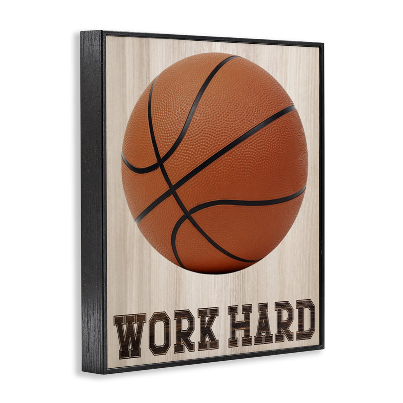«Work Hard Basketball», estampe numérique, conception de Marcus Prime, H 14 po x l 11 po, Giclée encadrée noir minuit