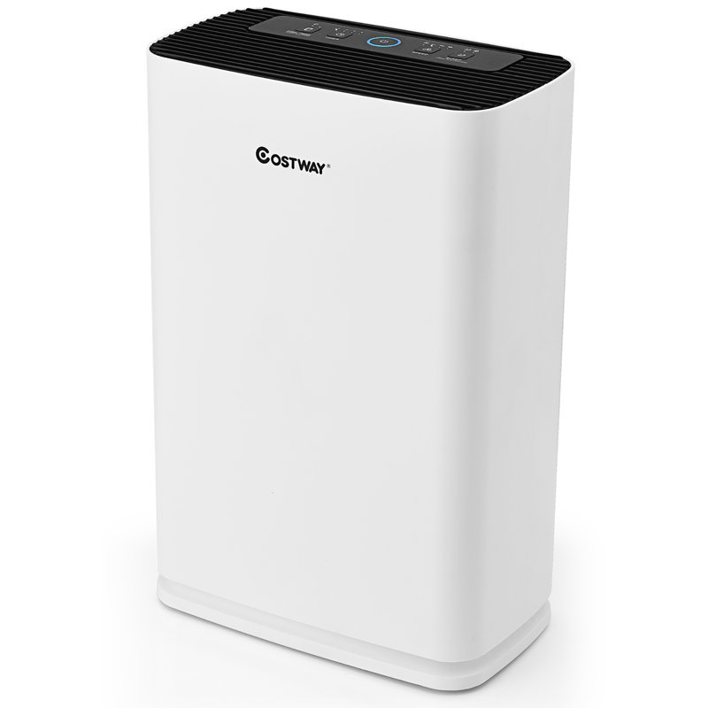 White HEPA Filter Console Air Purifier with Touch Control