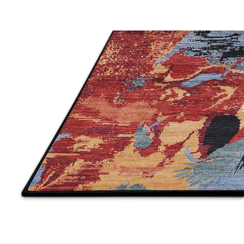 Tapis oriental rouge / bleu / beige Caldello, Rectangle 3 pi x 5 pi