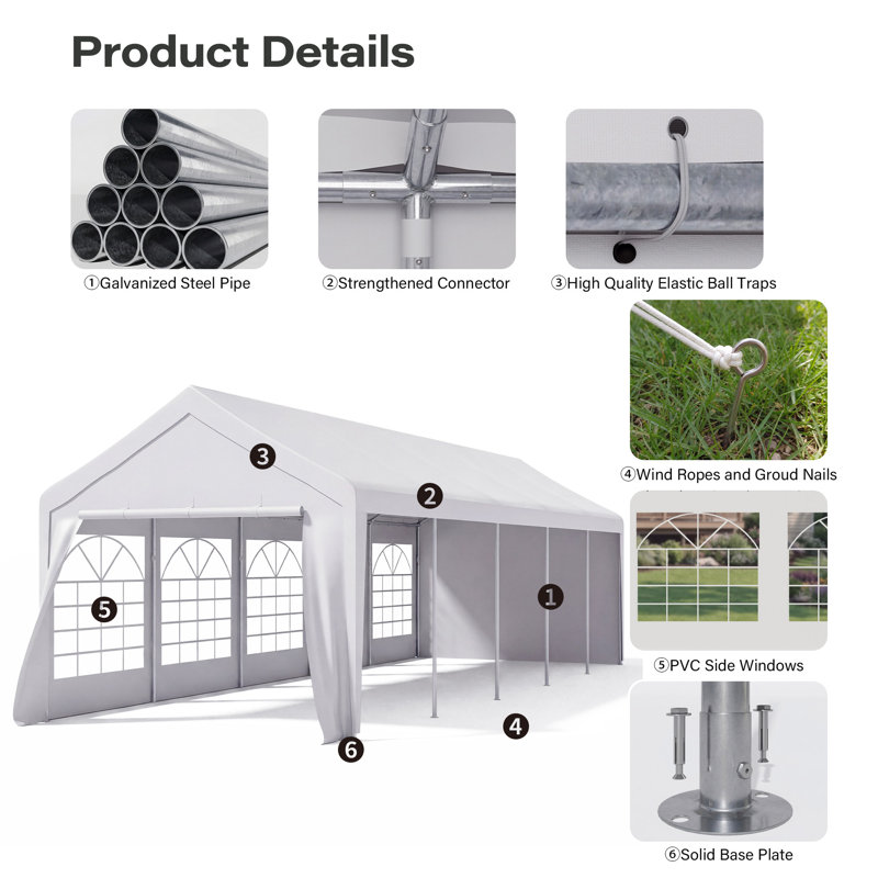 10' x 30' Heavy-Duty Party Tent, Waterproof Event Shelter with Removable Sidewalls, 10' x 30'