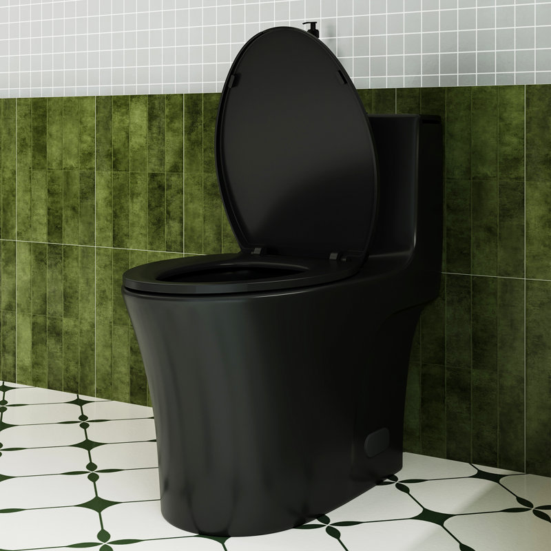 1.1/1.6 GPF Tornado Flush One-Piece Toilet Elongated, Soft-Close Seat, Dual Flush Button On Tank, ADA Comfort Height 17", 12" S-Trap