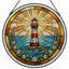 Panneau de vitrail en verre coloré 7,8H de style phare-605491590