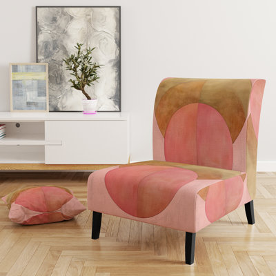 Fauteuil de chambre abstrait moderne tapissier - contemporain Flow I - rose et or Arcs IX