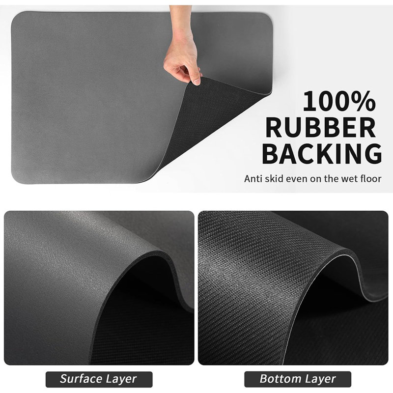 Tapis de bar à café - noir - absorbant, antitaches, tampon à vaisselle en caoutchouc pour comptoir de cuisine, cafetière et station espresso