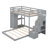 Twin Over Full Bunk Bed With 3-Layer Shelves, Drawers And Storage Stairs-109584479