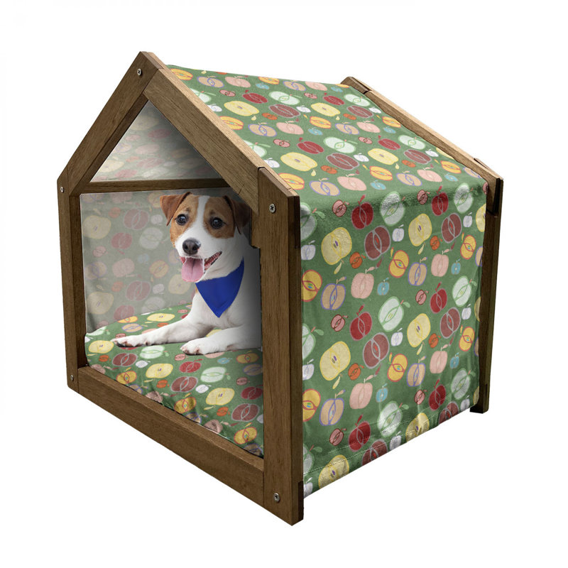 Niche pour chien en bois vert, H 32,28 po x l 39,37 po x P 28,35 po