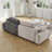 Modern Sofa 86.6″ Large  Two Seat Sofa, Upholstered,Paired With Grey Suede Fabric-1394983412