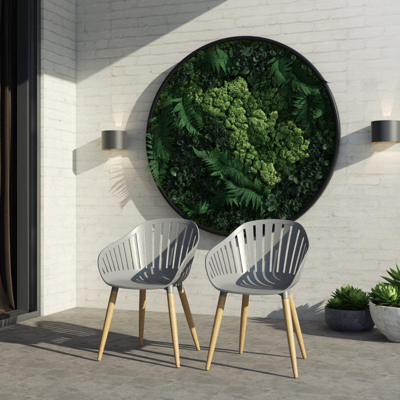 Fauteuil de patio empilable en eucalyptus Frey, Finition teck