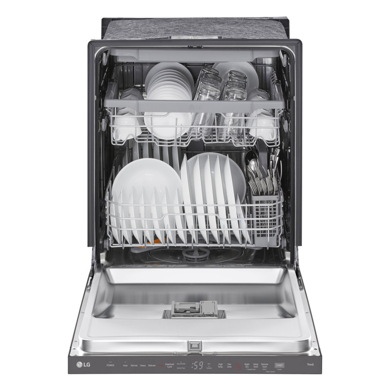 LG Smart Top-Control Dishwasher with 1-Hour Wash & Dry, QuadWash® Pro, and Dynamic Heat Dry, Black Stainless Steel