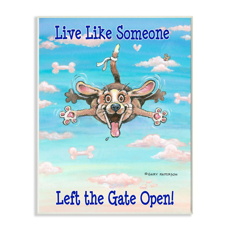 « barrière open art art drawing dog design » par gary patterson, impression, H 15 po x l 10 po, Plaque en bois