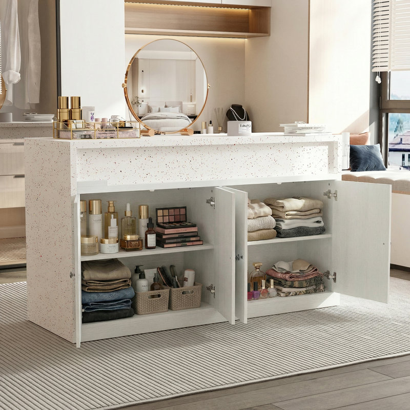 Rangement pour placard avec comptoir mobile et rangement pour armoire