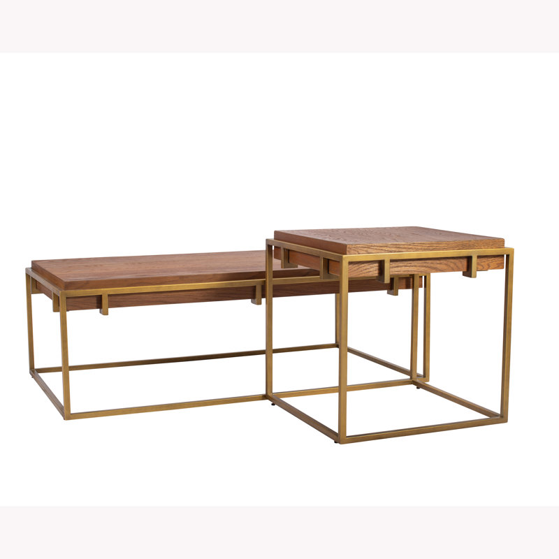 Solid Wood Top End Table Set