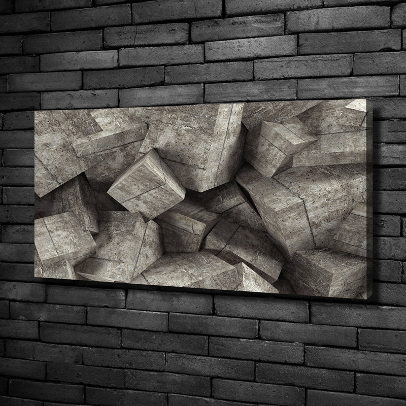 Concrete Cubes - Print, Canvas, 50cm H x 100cm W x 2cm D