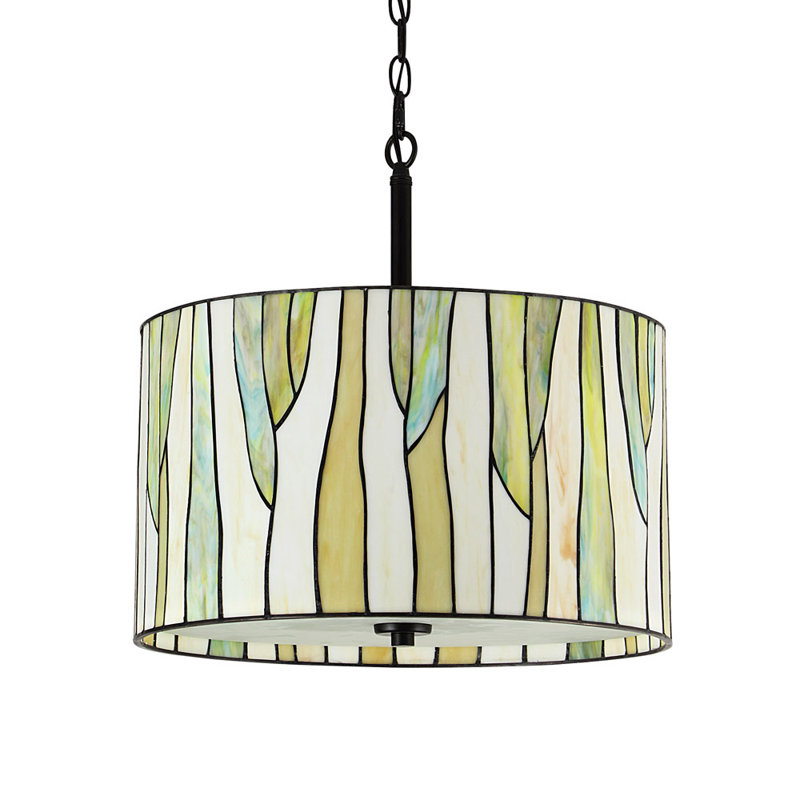 Lustre tambour 3 lumières Mccant, Vert