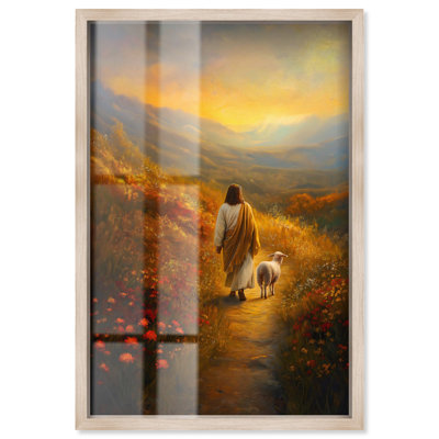 «Companions in Faith Shadowbox», art mural Jésus par Art Remedy, cadre blond, 17 x 25