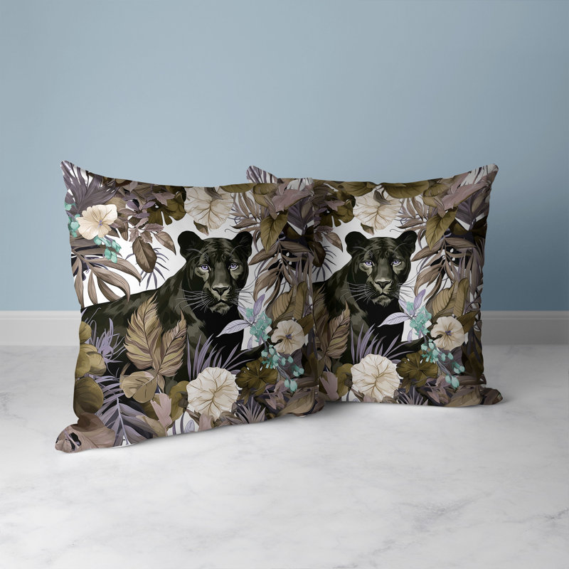 Amrita Sen Panther Tropic Twilight Reversible Throw Pillow
