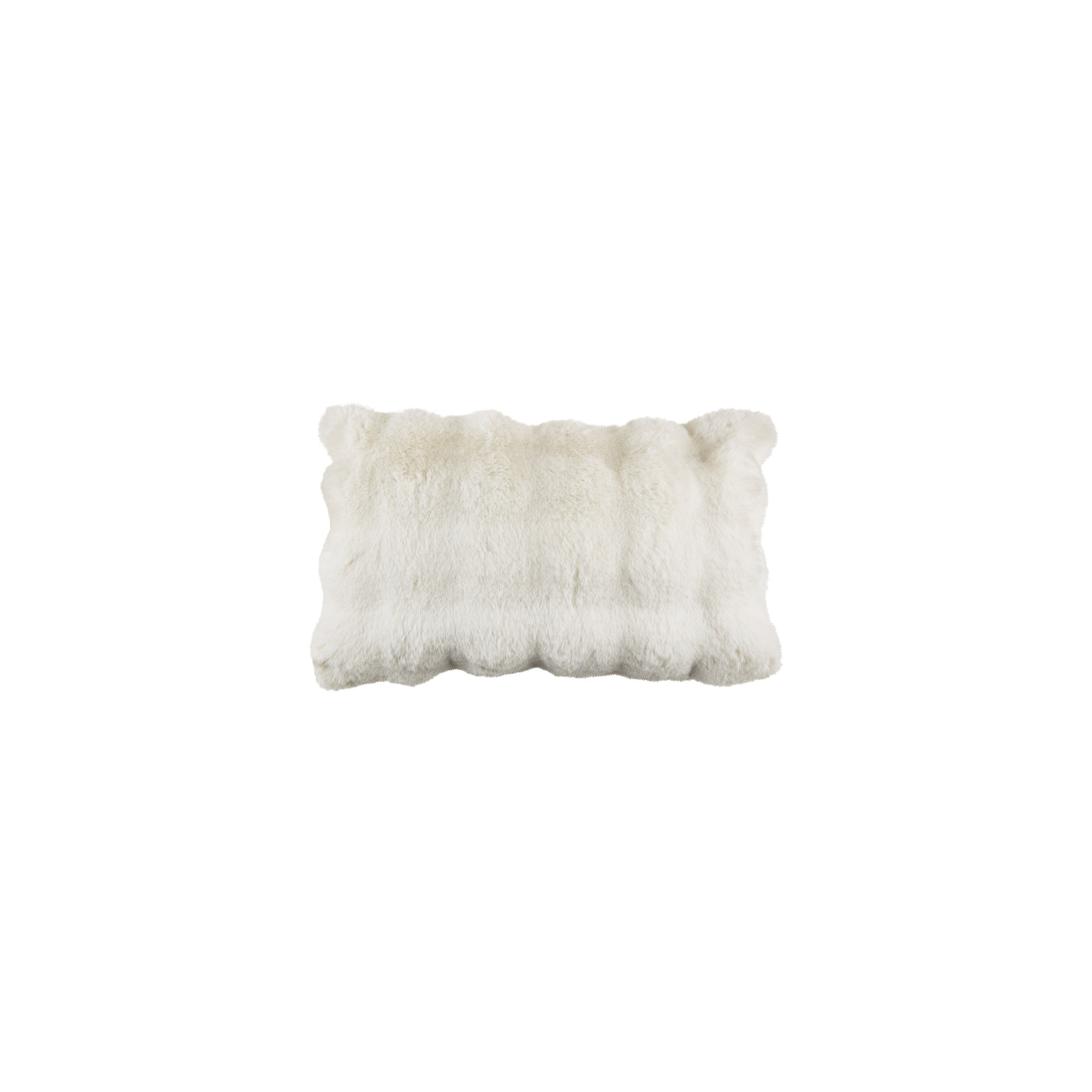 Cozy Bubble Faux Fur Pillow Cover, Down, Ivory, Rectangle 12" H x 20" W