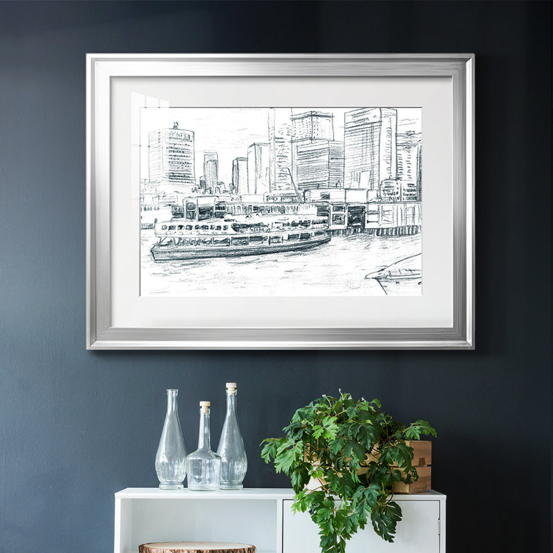 Ferrybatches IV, reproduction d'art encadrée, Argent, H 15 po x l 21 po x P 1,5 po