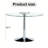 Vesta Modern 40" Round Glass Dining Table, Clear Tempered Glass Tabletop with Chrome Pedestal Base for 4 People-594025438