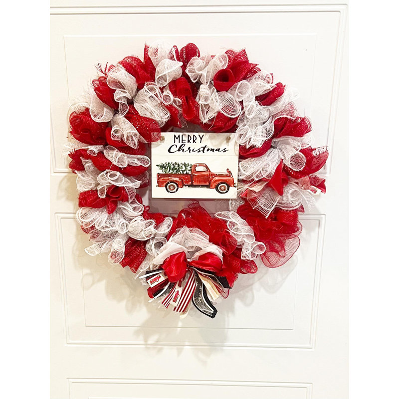 Couronne en filet Merry Christmas Deco