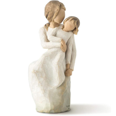 Figurine en résine peinte à la main Willow Tree Angel & Daughter Love