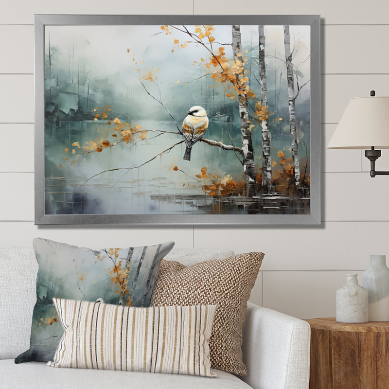 Birch Woods Ethereal Elegance I - Impression, H 30 po x l 40 po x P 1,5 po, Cadre photo argenté