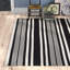 Tapis rayé noir tissé à la main Ruhab-96903020