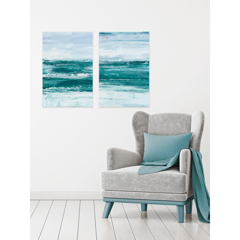 « inversed eaux iii », ensemble de 2 reproductions de peintures à l’acrylique sur toile, H 18 po x l 12 po x L 1,5 po