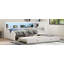 Lit de jour en bois avec tablettes de rangement, USB, DEL et lit gigogne-2136730779