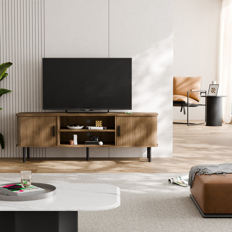 Mid-Century Modern Tambour TV Stand for 70" TVs | Wayfair