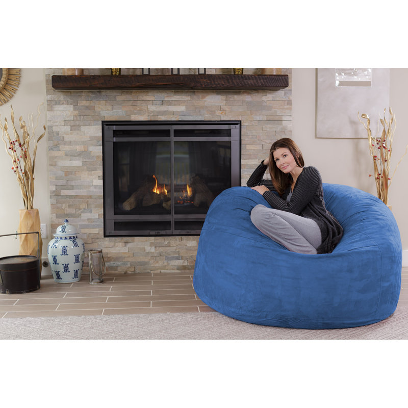 Fauteuil à billes - Fauteuil à billes rond rembourré en mousse à mémoire de forme avec housse amovible et lavable à la machine - Fauteuil à billes avec housse en microfibre douce - Plusieurs tailles et plusieurs tissus lavables à la machine