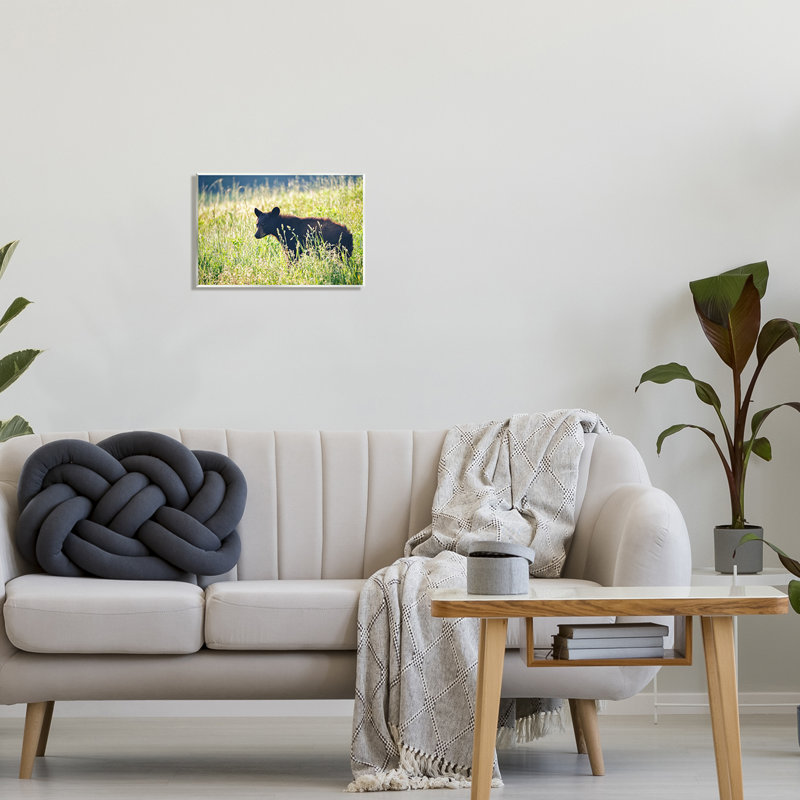 «Baby Bear Tall Grassland Floater» par Rick Berk, H 10 po x l 15 po x P 0,5 po, Bois
