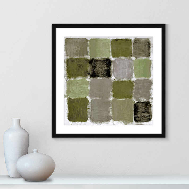 Reproduction de reflets verts par Casa Fine Arts, H 23,5 po x l 23,5 po x P 1,25 po