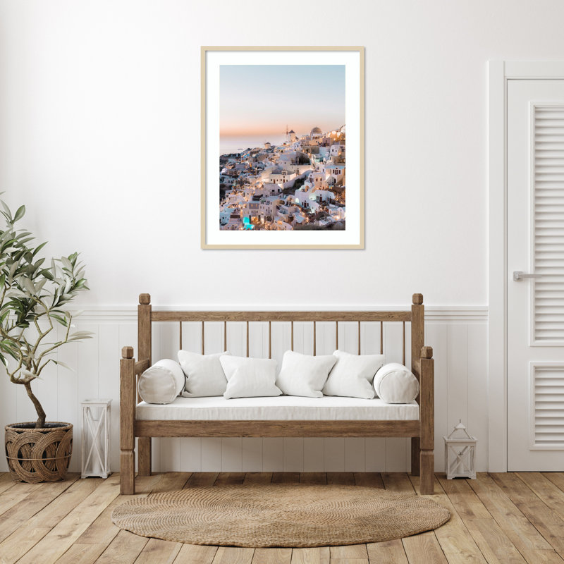 «Illumination in Oia Santorini» par Bella Eve, impression sur bois encadrée, H 41 po x l 33 po
