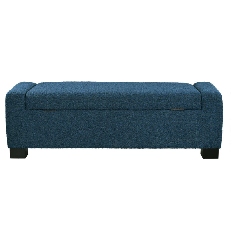 Storage Ottoman Bench with Hinged Lid - Rectangular Design for Seating & Hidden Storage, Durable Fabric Upholstered Footrest for Living Room, Bedroom, Entryway