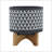 CERAMIC AZTEC PLANTER ON WOODEN STAND, GRAY-889359270