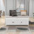 TREXM Storage Bench With 3 Shutter-Shaped Doors, Shoe Bench With Removable Cushion And Hidden Storage Space (White, OLD SKU: WF284226AAK)