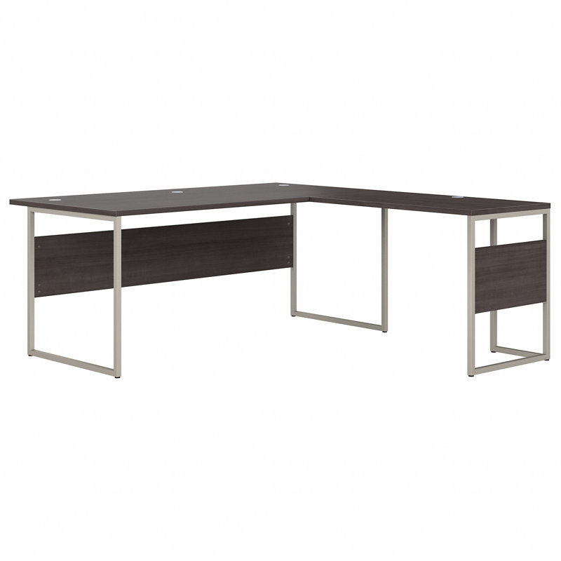 Ensemble de bureau hybride en L pour bureau d'ordinateur, Crème