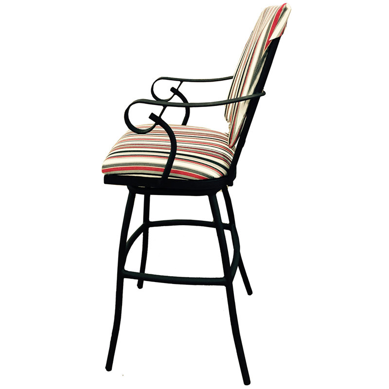 Tabouret de bar de patio 26" avec coussin Darin, 26"