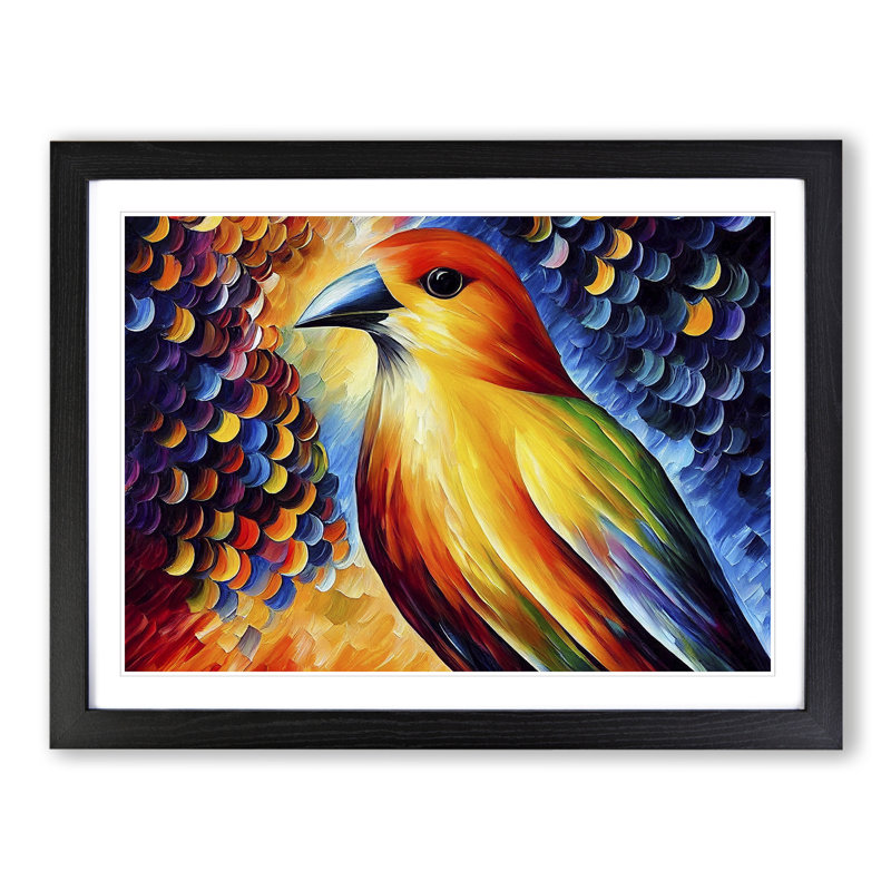 Bird Painting Vol.4 Abstract - Framed Print, 34cm H x 46cm W x 2cm D, Black