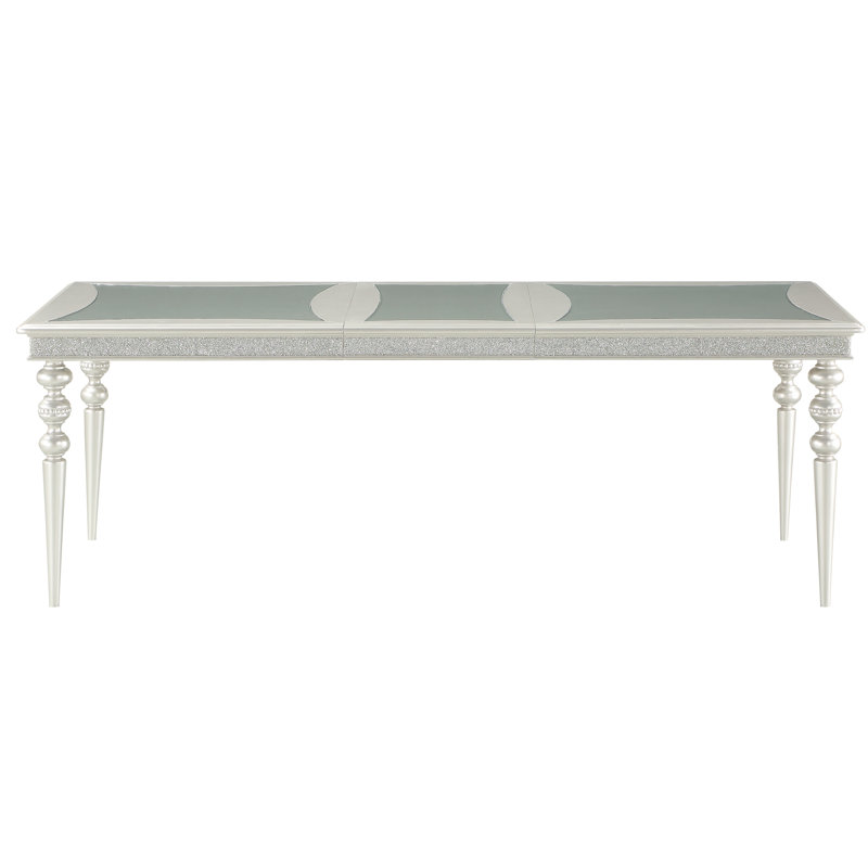 Leda Extendable Dining Table in Platinum