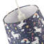 18cm H Cotton Drum Lamp Shade ( Screw On ) in Navy